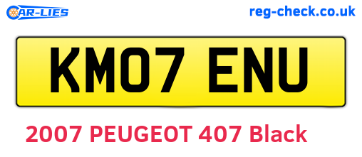 KM07ENU are the vehicle registration plates.