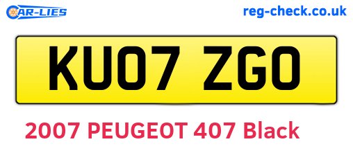 KU07ZGO are the vehicle registration plates.