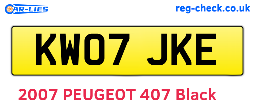 KW07JKE are the vehicle registration plates.