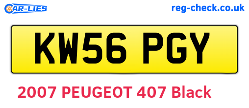 KW56PGY are the vehicle registration plates.