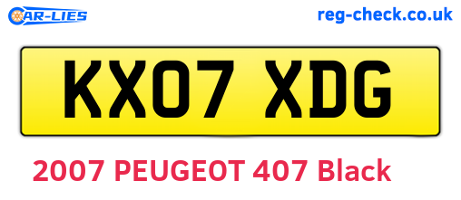 KX07XDG are the vehicle registration plates.