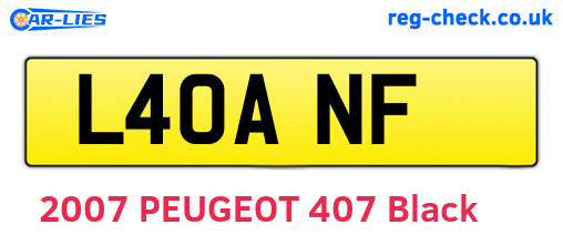 L40ANF are the vehicle registration plates.