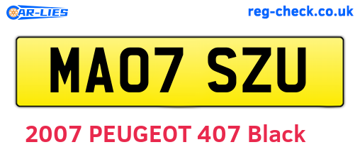 MA07SZU are the vehicle registration plates.