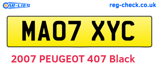 MA07XYC are the vehicle registration plates.
