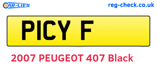 P1CYF are the vehicle registration plates.