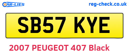 SB57KYE are the vehicle registration plates.