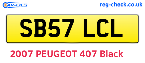 SB57LCL are the vehicle registration plates.