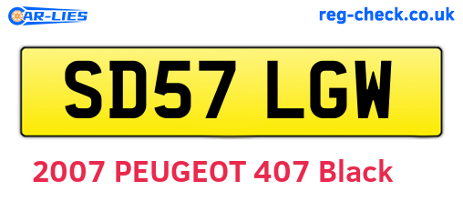 SD57LGW are the vehicle registration plates.