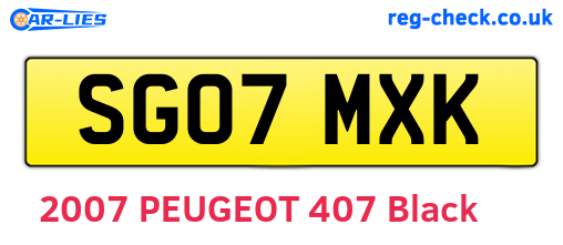 SG07MXK are the vehicle registration plates.