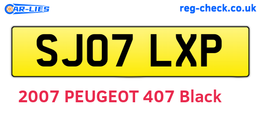 SJ07LXP are the vehicle registration plates.