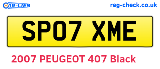 SP07XME are the vehicle registration plates.