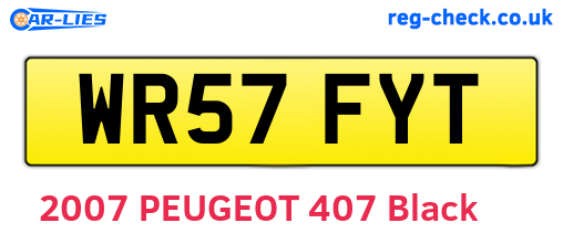 WR57FYT are the vehicle registration plates.