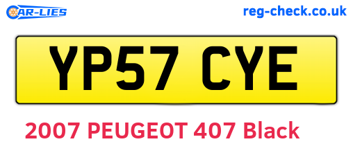 YP57CYE are the vehicle registration plates.