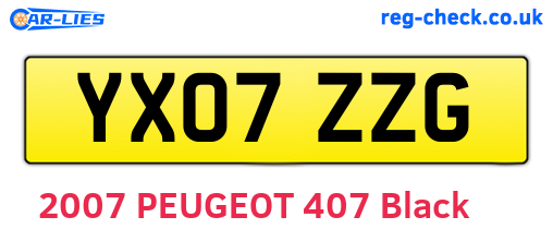 YX07ZZG are the vehicle registration plates.