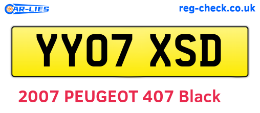 YY07XSD are the vehicle registration plates.