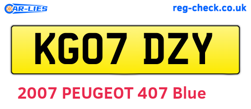 KG07DZY are the vehicle registration plates.