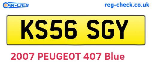 KS56SGY are the vehicle registration plates.