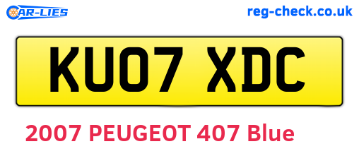 KU07XDC are the vehicle registration plates.