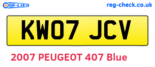 KW07JCV are the vehicle registration plates.