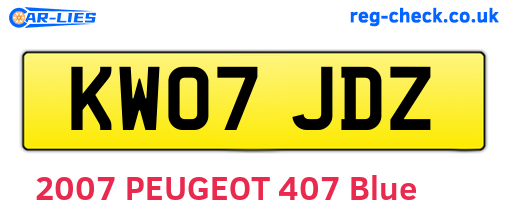 KW07JDZ are the vehicle registration plates.