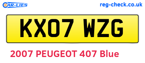 KX07WZG are the vehicle registration plates.