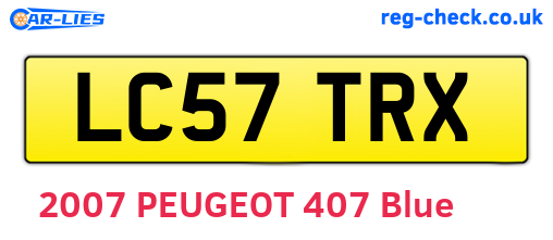 LC57TRX are the vehicle registration plates.