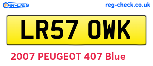 LR57OWK are the vehicle registration plates.
