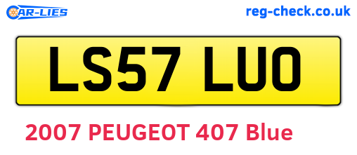 LS57LUO are the vehicle registration plates.