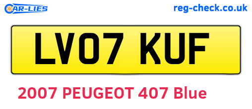 LV07KUF are the vehicle registration plates.