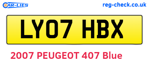 LY07HBX are the vehicle registration plates.