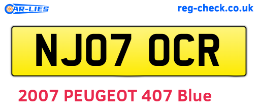 NJ07OCR are the vehicle registration plates.