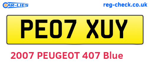 PE07XUY are the vehicle registration plates.