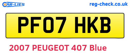 PF07HKB are the vehicle registration plates.