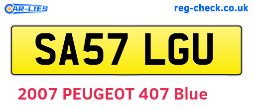 SA57LGU are the vehicle registration plates.