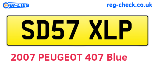 SD57XLP are the vehicle registration plates.