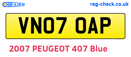 VN07OAP are the vehicle registration plates.
