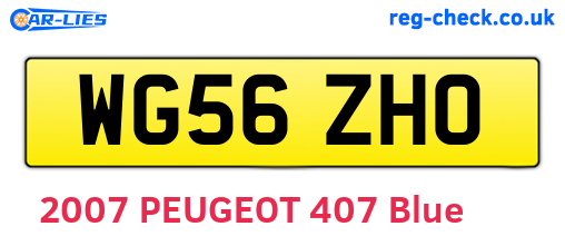 WG56ZHO are the vehicle registration plates.