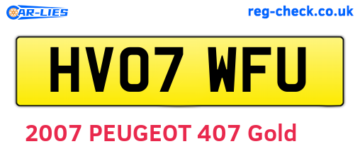 HV07WFU are the vehicle registration plates.