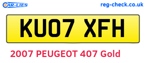 KU07XFH are the vehicle registration plates.