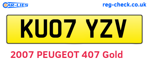 KU07YZV are the vehicle registration plates.
