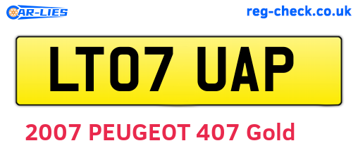 LT07UAP are the vehicle registration plates.