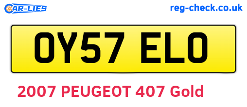 OY57ELO are the vehicle registration plates.