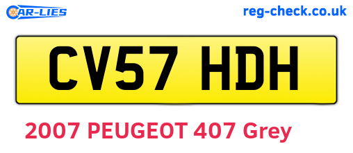 CV57HDH are the vehicle registration plates.