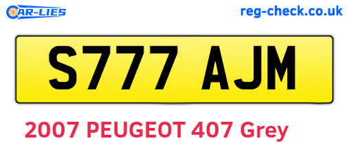 S777AJM are the vehicle registration plates.