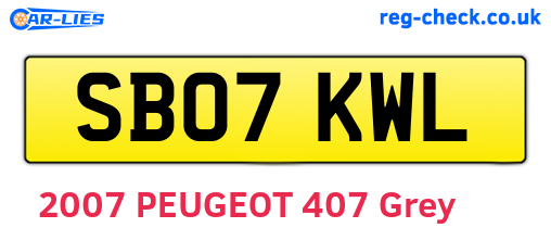 SB07KWL are the vehicle registration plates.