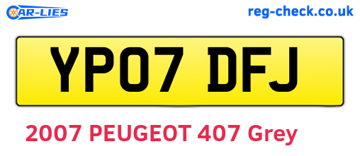 YP07DFJ are the vehicle registration plates.