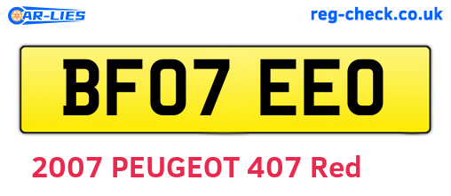 BF07EEO are the vehicle registration plates.