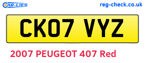 CK07VYZ are the vehicle registration plates.
