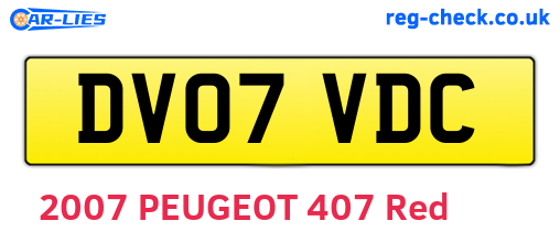 DV07VDC are the vehicle registration plates.