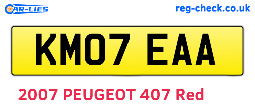 KM07EAA are the vehicle registration plates.